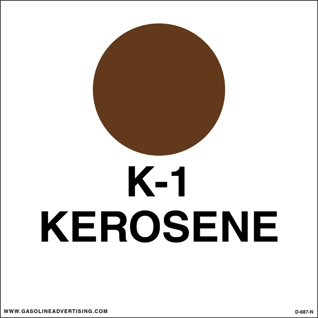 D-687-N API Color Coded Decal - K-1 KEROSENE | Gasoline Advertising